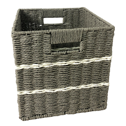Paper Storage Basket - Grey, 10.5x10.5x10.5"