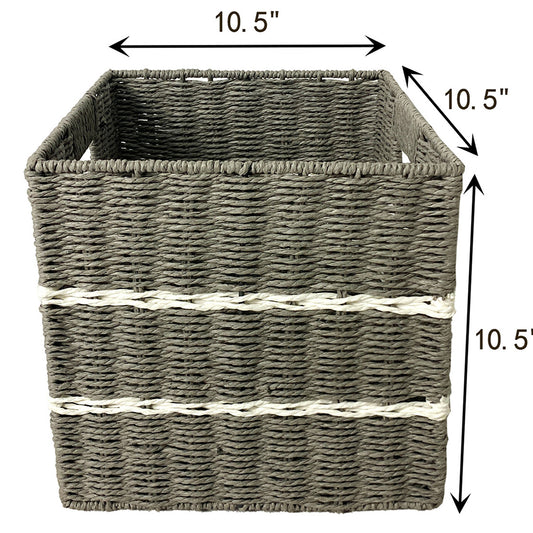 Paper Storage Basket - Grey, 10.5x10.5x10.5"