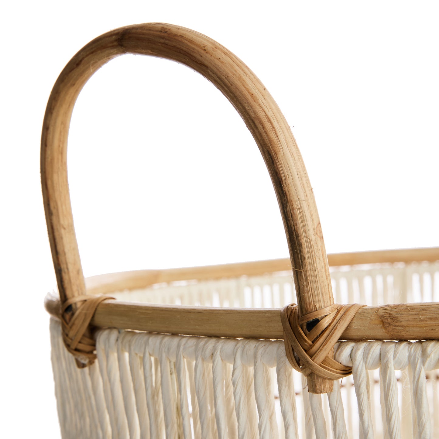 Fabric Round Storage Basket - White, 21.0x21.0x20.0"
