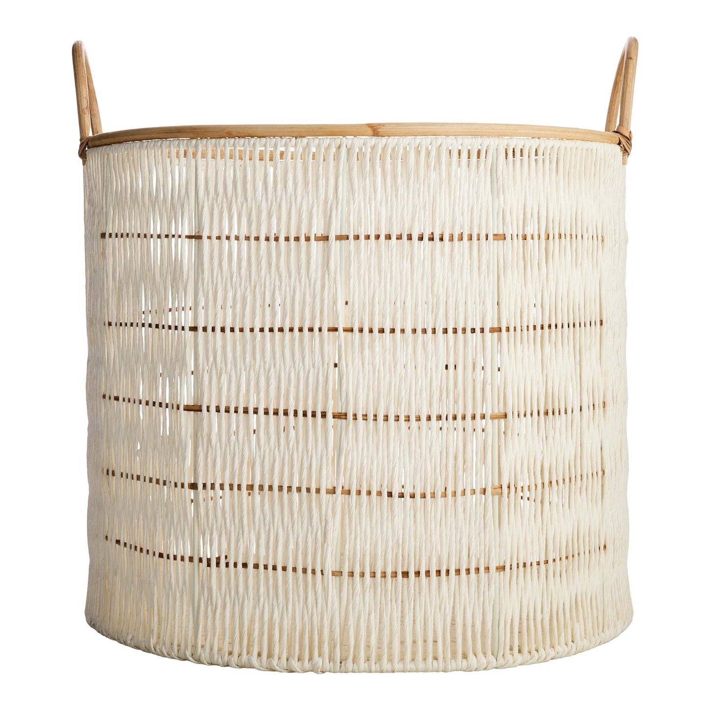 Fabric Round Storage Basket - White, 21.0x21.0x20.0"