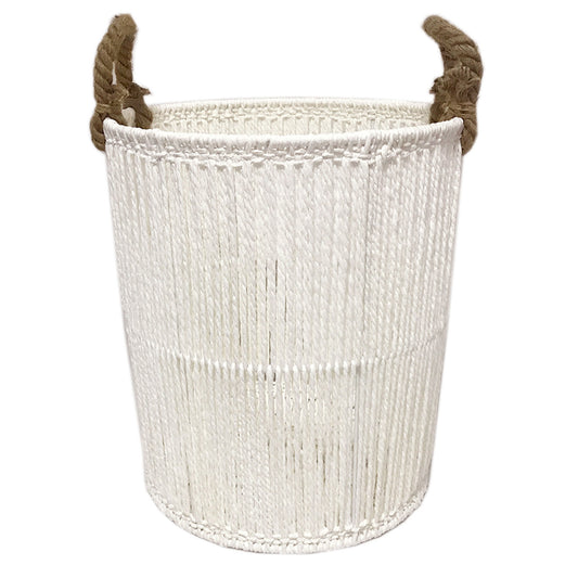 Paper Round Storage Basket - White, 14.2x14.2x16.1"