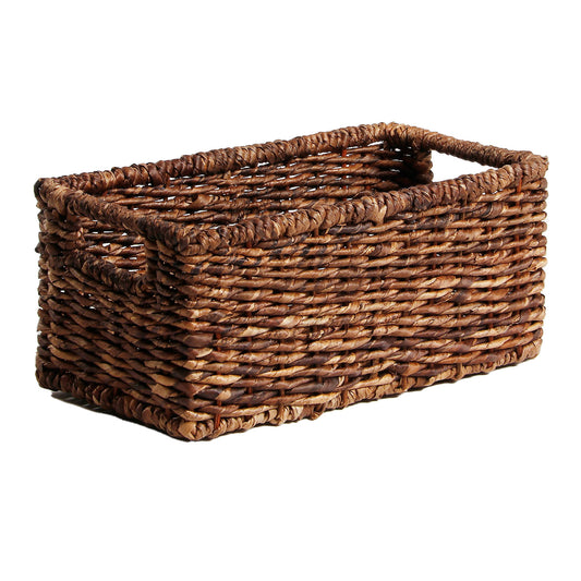 Abaca Rectangle Storage Basket - Brown, 12.0x7.5x5.0"